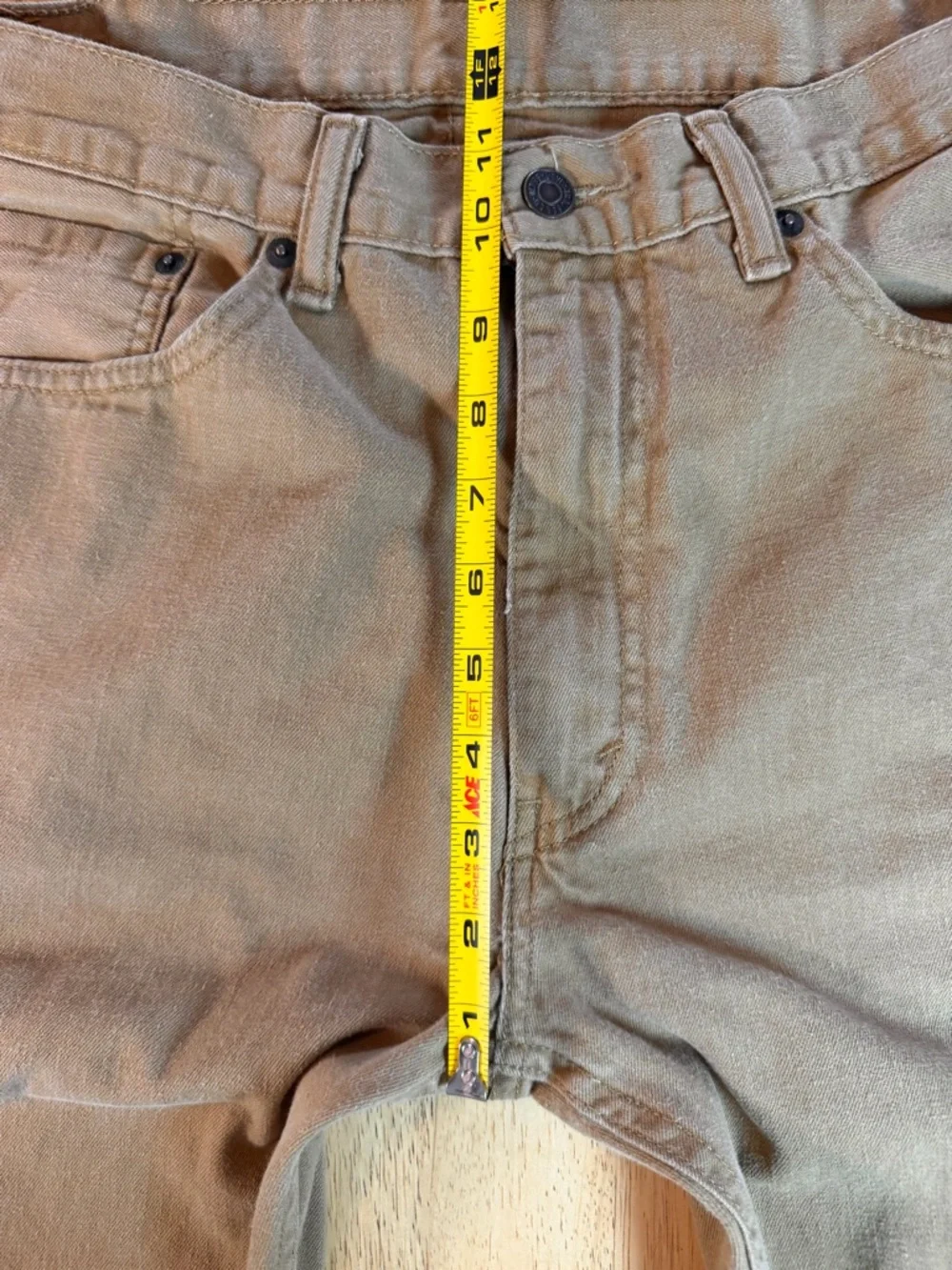 Levis 505 Mens Jeans 36x30 Regular Fit Straight Leg Jeans Coyote Brown